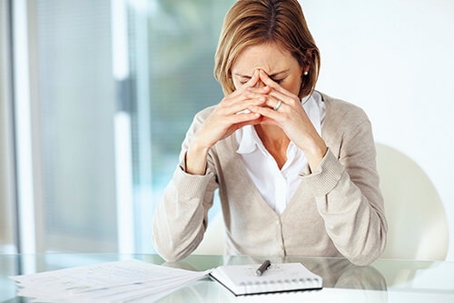 stressed woman at work