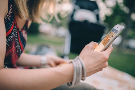 Young Girl on Social Media on Phone